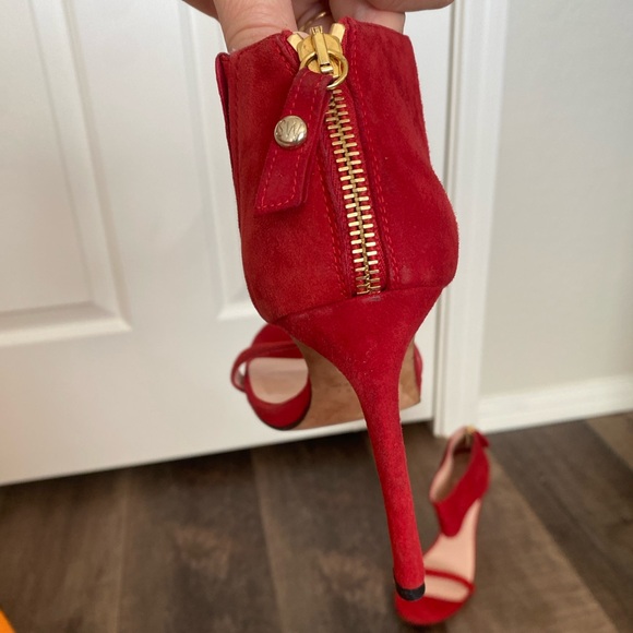 Stuart Weitzman Red Suede Heels - Picture 13 of 16